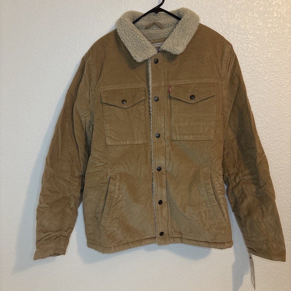 Levi's‎ Men's Corduroy Sherpa Lined Trucker Jacket Tan Large